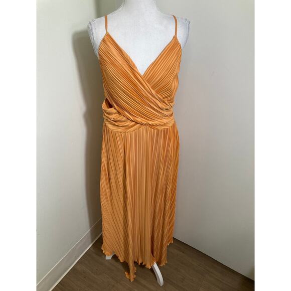 En Saison Illiana Tangerine Bodice Wrap Special Occassion Dress Sz L - Picture 1 of 3